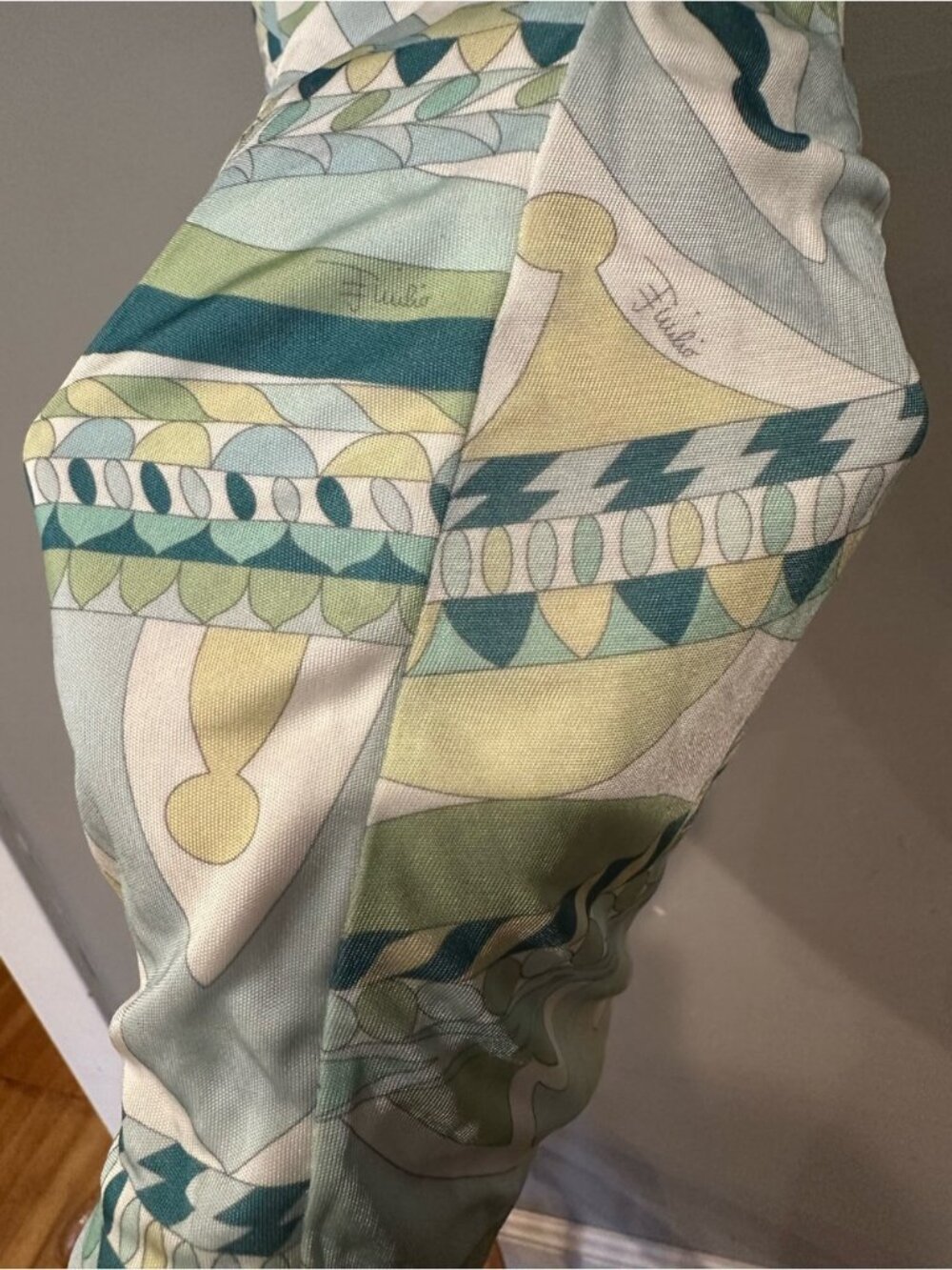 Authentic Emilio Pucci Green Patterned Mini Bodycon Dress - Picture 12 of 14